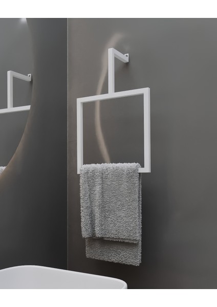 Havluluk Metal Ev Mutfak Banyo Duvara Monte Havlu Tutacağı Kare Modern Şık Tasarım