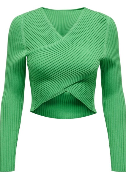 Onlmelına Ls Wrap V-Neck Reverse Knt 15309066 Açık Yeşil modelleri