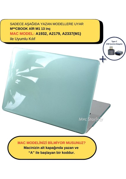 Macbook Air M1 Kılıf 13inç Kristal Parlak A2337 A2179 A1932 ile Uyumlu