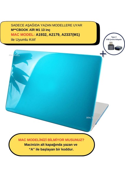 Macbook Air M1 Kılıf 13inç Kristal Parlak A2337 A2179 A1932 ile Uyumlu