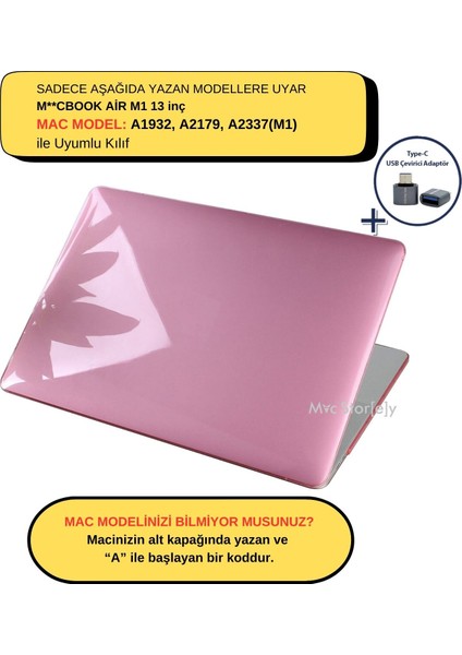 Macbook Air M1 Kılıf 13inç Kristal Parlak A2337 A2179 A1932 ile Uyumlu