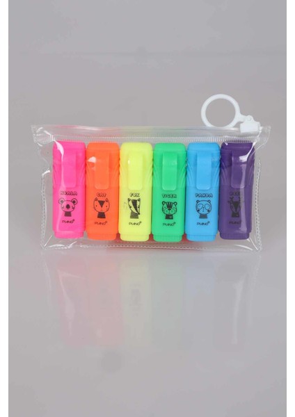 MINI FOSFORLU KALEM 6'LI SET NEON RENKLER