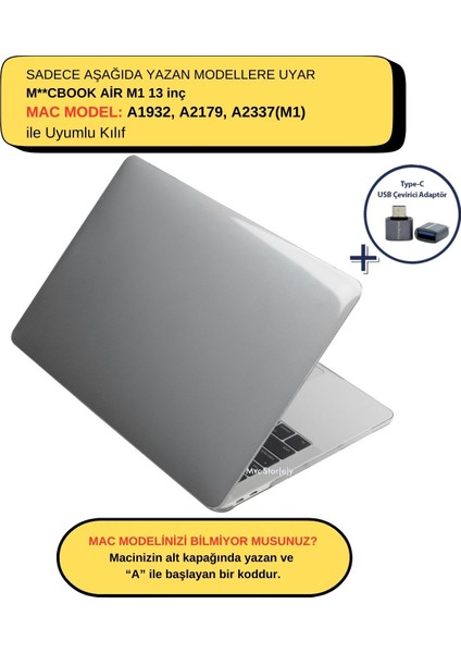 Macbook Air M1 Kılıf 13inç Kristal Parlak A2337 A2179 A1932 ile Uyumlu