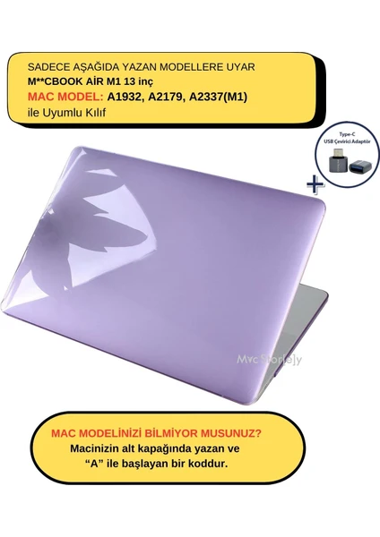 Macbook Air M1 Kılıf 13inç Kristal Parlak A2337 A2179 A1932 ile Uyumlu