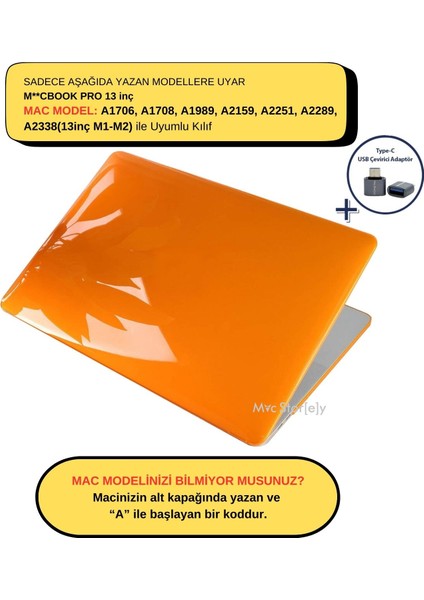 Macbook Pro Kılıf 13 inç M1-M2 A1706-08 A1989 A2159 A2251 A2289 A2338 ile Uyumlu Kristal