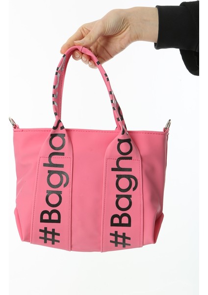 Pembe Mini Su Geçirmez Kulp Yazılı Tote Çanta fırsatları