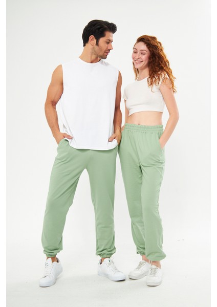 Unisex Yeşil Bol Kalıp Jogger Eşofman Altı Sweatpants fiyatları