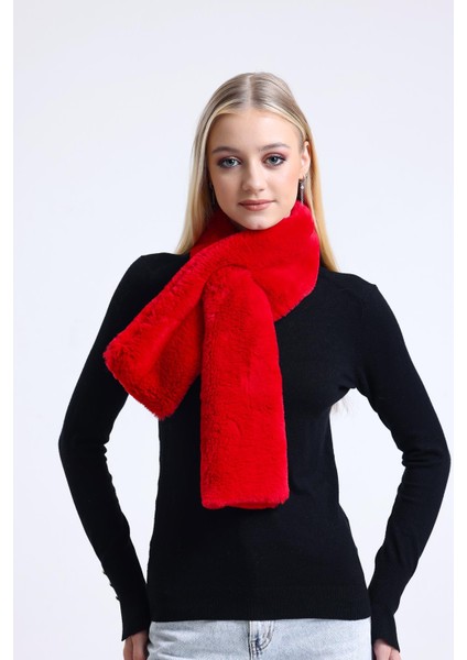 Kadın Yumuşak Peluş Kaşkol Boyunluk Atkı