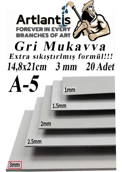 A5 Mukavva Gri 3 mm 20 Adet 1 Paket 14 8 x 21 cm A - 5 Mukavva 3 mm Kalınlığında A - 5 Mukavva