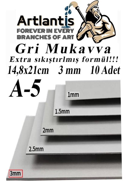 A5 Mukavva Gri 3 mm 10 Adet 1 Paket 14 8 x 21 cm A - 5 Mukavva 3 mm Kalınlığında A - 5 Mukavva