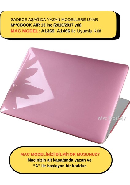 Macbook Air Kılıf 13 inç Parlak Kristal (Eski USB'li Model 2010-2017) A1369 A1466 ile Uyumlu