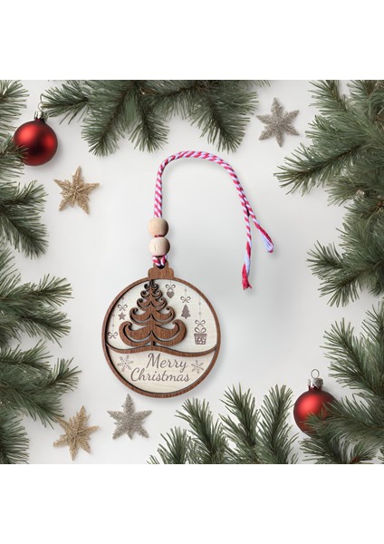 Merry Christmas Yazılı Iskandinav Tarzı Çam Ağacı Motifli Yılbaşı Ağaç Süsleri, Iskandinav Stili Çam Ağacı Desenli Yılbaşı Süsleri ve Merry Christmas Yazılı Ağaç Süsü fiyatları