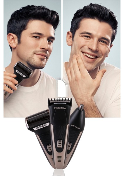 3 Başlıklı Saç Sakal Burun Yanak Tıraş Makinesi Erkek Traş Bakım Seti Kolay Kulanımlı modelleri