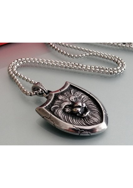 Paslanmaz Çelik Kabaratma Desen Aslan Kolye / Kral Kolye fırsatları