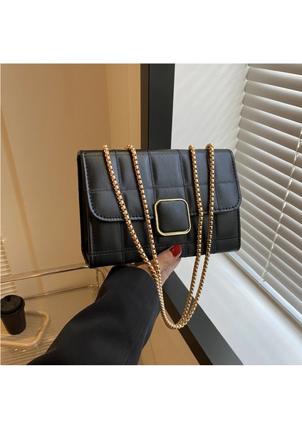 Kabartmalı Kareli Omuz Çantası Zincir Banliyö Tarzı Kadınlar Için Crossbody Küçük Kare Çanta (Yurt Dışından) fiyatları