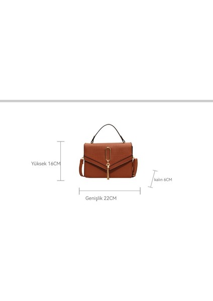 Püskül Dokulu Omuz Çantası Rahat Omuz El Crossbody Küçük Kare Kadın Çantası (Yurt Dışından) fiyatları
