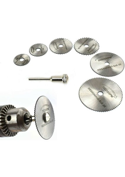 7 Parça Mini Testere Bıçak Ahşap Alüminyum Plastik Kesme Seti 22-50 mm Ebatlarıyla