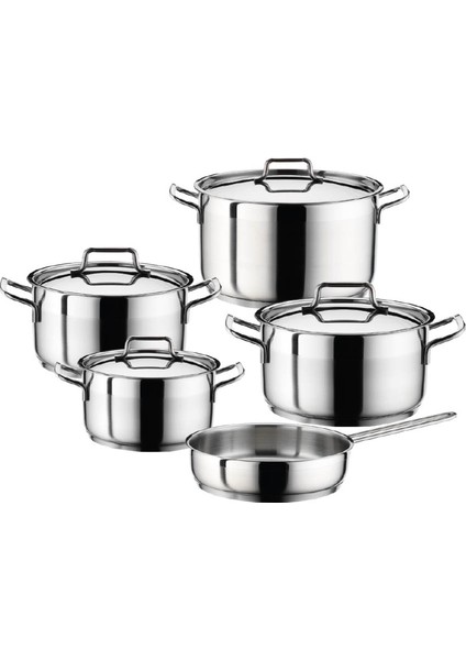Anett 9 Parça Çelik Tencere Seti Çelik Kapaklı-Çelik Kulplu fiyatları