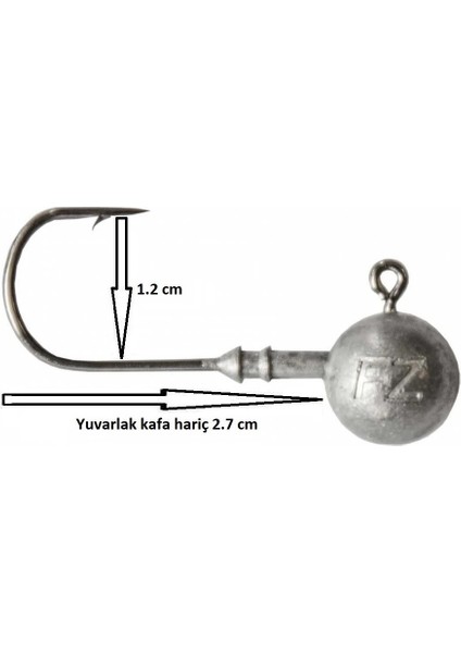 Ball Jig Head No:1/0 Iğneli 10GR Zoka (5 Adet)