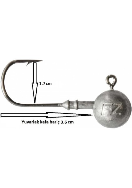 Ball Jig Head No:4/0 Iğneli 20GR Zoka (5 Adet)