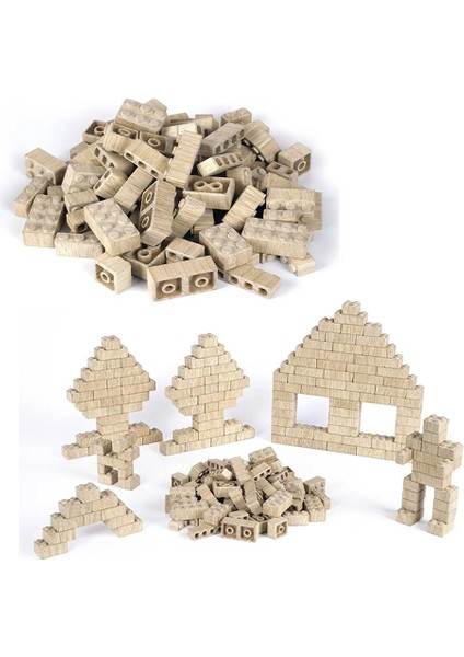 Organik Ahşap Eğitici Yapı Blokları Seti 60 Parça fırsatları