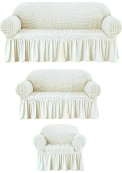 Bürümcük Kumaş 3+2+1 Koltuk, Kanepe, Çekyat Takım Örtüsü. Lastikli, Esnek, Yıkanabilir Koltuk Kılıfı