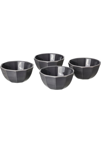 16 Parça Strımmıg Yemek Takımı 4 Kişilik Meridyendukkan Parlak Gri Renk Modern Set-Stoneware