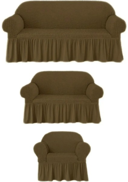 Bürümcük Kumaş 3+2+1 Koltuk, Kanepe, Çekyat Takım Örtüsü. Lastikli, Esnek, Yıkanabilir Koltuk Kılıfı