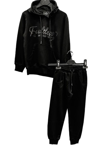 Çocuk Consider Kabartma Yazılı Kapşüonlu Mevsimlik Eşofman Takımı