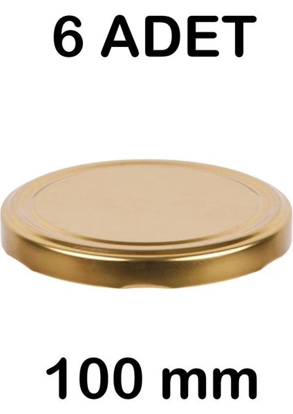 Tiesa Home 6 Adet 10CM Metal Kavanoz Kapağı Gold