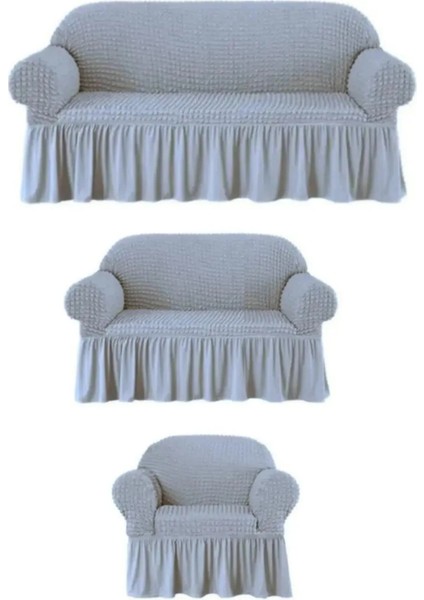 Bürümcük Kumaş 3+2+1 Koltuk, Kanepe, Çekyat Takım Örtüsü. Lastikli, Esnek, Yıkanabilir Koltuk Kılıfı