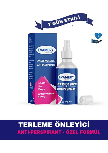 Terleme Önleyici Antiperspirant Sprey Iz Bırakmaz - Gün Boyu Kuruluk El Ayak ve Koltuk Altı 50 ml