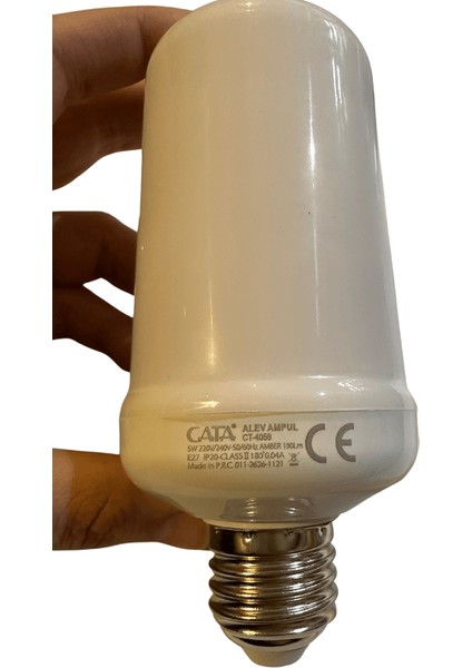 CT-4059 5W (Amber Işık) E27 Duylu LED Alev Ampul (2 Adet)