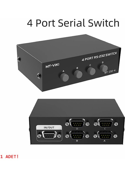 Mt-Vıkı 4 Port RS232 Switch MT-223-4 Db9 Com Seri Port Anahtarlayıcı 1 In 4 Out Pc Printer Haberleş