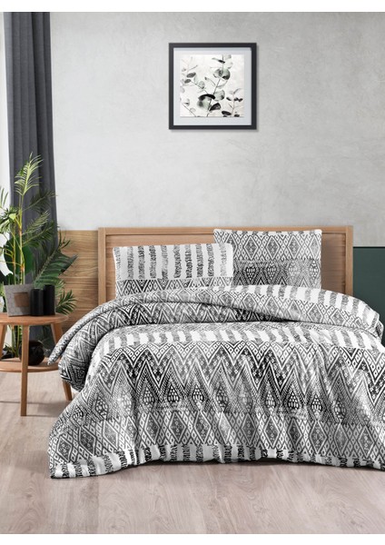 Cotton Collection Flanel Çift Kişilik Nevresim Takımı Stone