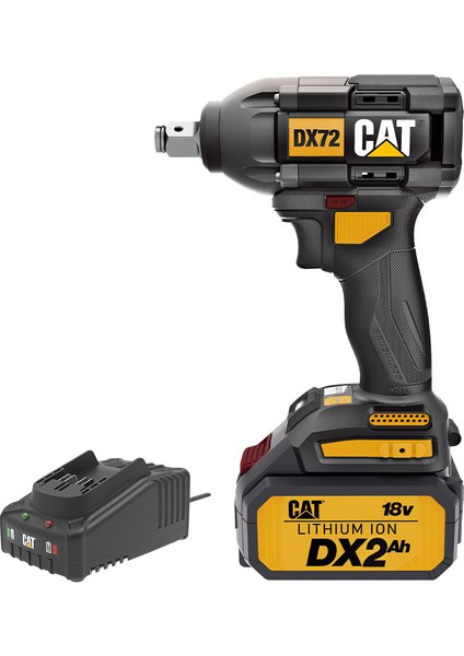 DX72BC 18VOLT/2.0AH Li-Ion Tek Akülü Şarjlı 350NM Kömürsüz Profesyonel Somun Sıkma