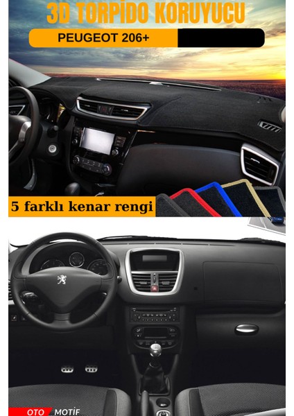 Peugeot 206+ 3D Torpido Koruyucu Kılıf - Ön Göğüs Kaplama