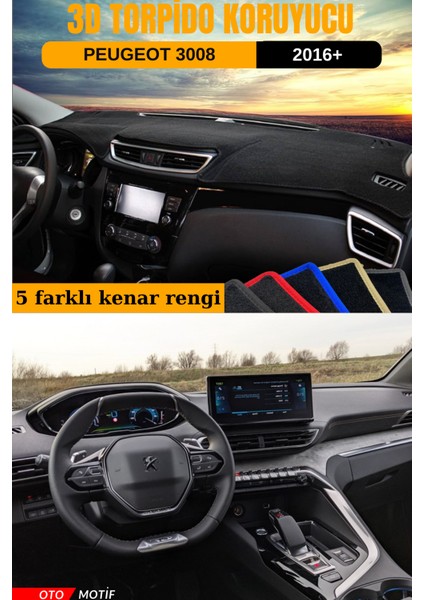 Peugeot 3008  3D Torpido Koruyucu Kılıf - Ön Göğüs Kaplama