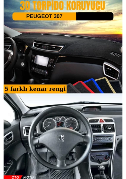 Peugeot 307  3D Torpido Koruyucu Kılıf - Ön Göğüs Kaplama