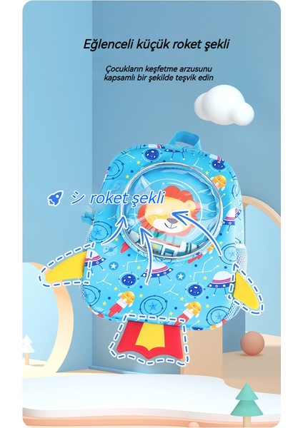 Karikatür Roket Çocuk Okul Çanta (Yurt Dışından)