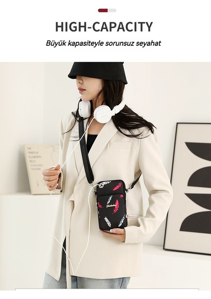 Kadınlar Için Büyük Boy Cep Telefonu Crossbody Omuz Çantası (Yurt Dışından)