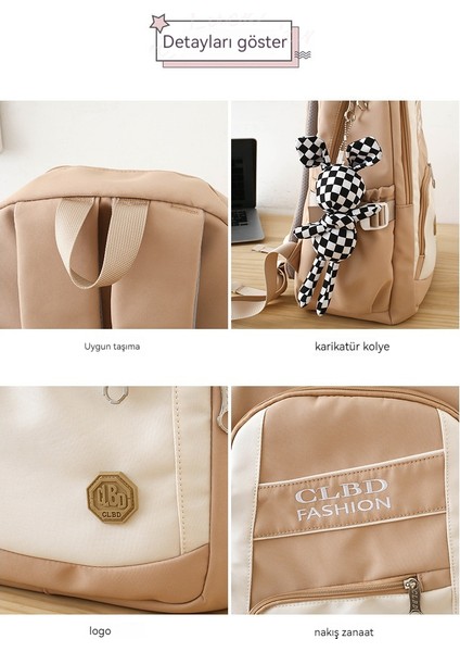 Üç Parçalı Öğrenci Okul Seti Moda Ortaokul Okul Çanta (Yurt Dışından)