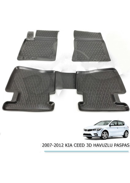 Araca Özel Kia Ceed 2007 - 2012 3D Havuzlu Paspas / Oto Havuz Paspas