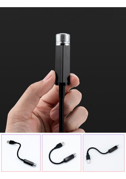 Araba Karşılama Işığı USB Yıldız Işığı Lazer Projeksiyon Araba Sesle Etkinleşen Atmosfer Işığı (Mor Tüneli Vurgulayın) Iki Paket (Yurt Dışından)