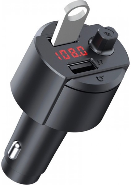Araba Için Bluetooth Fm Verici, Eller Serbest Arama ve 2 USB Bağlantı Noktası Şarj Desteği ile Kablosuz Bluetooth Fm Müzik Çalar Fm Verici/araç Kiti (Yurt Dışından)