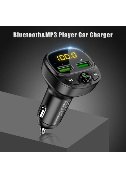Bluetooth Fm Verici Araç Şarj Cihazı Araba Bluetooth Müzik Çalar Siyah + 4'ü 1 Arada Veri Kablosu (Yurt Dışından) fiyatları