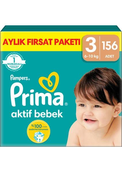 Aktif Bebek, Bebek Bezi 3 Numara, 156 adet