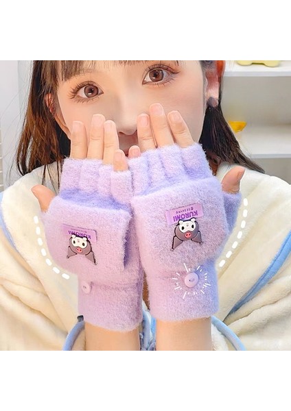Sanrio Dış Mekan Sürüşü Için, Kalınlaşmış ve Kış Için Sıcak, Beş Buçuk Parmak Için Peluş Eldivenler (Yurt Dışından)