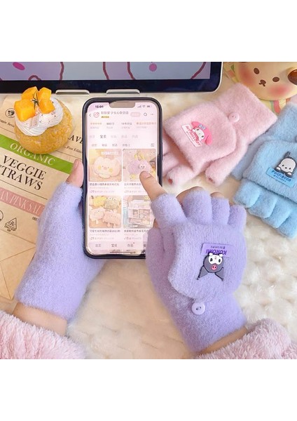 Sanrio Dış Mekan Sürüşü Için, Kalınlaşmış ve Kış Için Sıcak, Beş Buçuk Parmak Için Peluş Eldivenler (Yurt Dışından) fiyatları