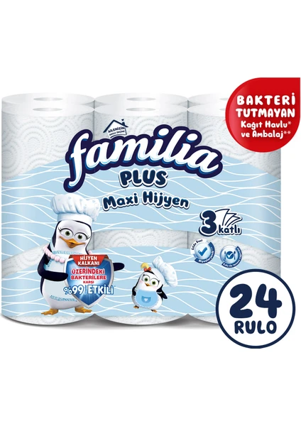 Plus Maxi Hijyen Kağıt Havlu 24 Rulo (6 Rulo X 4 Paket)